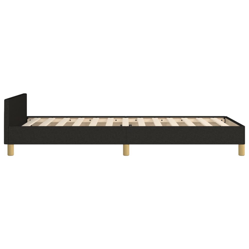 vidaXL Cadru de pat cu tăblie, negru, 80x200 cm, textil vidaXL Cadru de pat cu tăblie, negru, 80x200 cm, textil