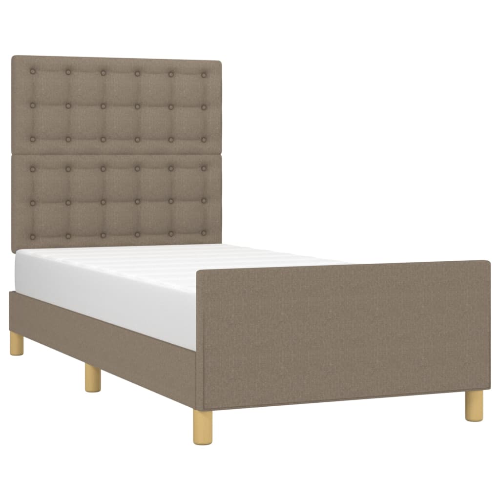 vidaXL Cadru de pat cu tăblie, gri taupe, 80x200 cm, textil vidaXL Cadru de pat cu tăblie, gri taupe, 80x200 cm, textil