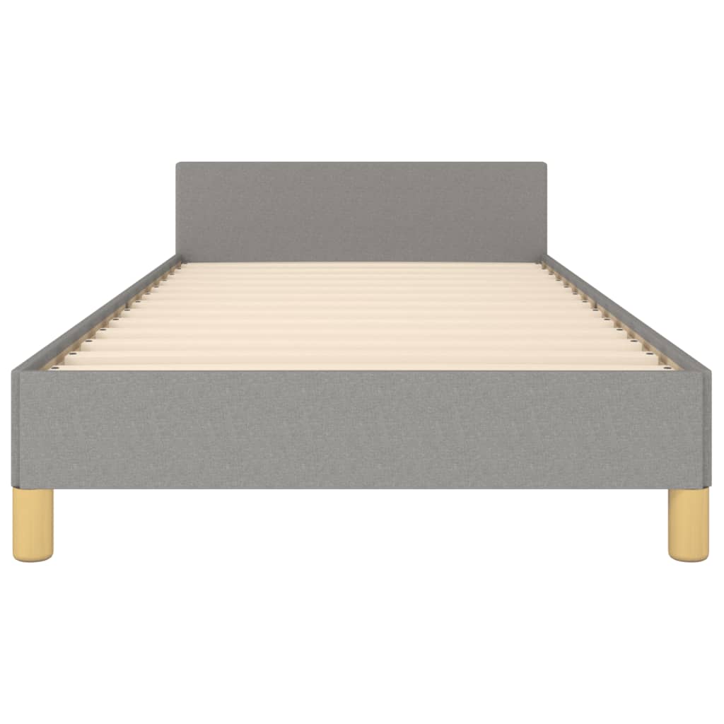 vidaXL Cadru de pat cu tăblie, gri deschis, 90x190 cm, textil