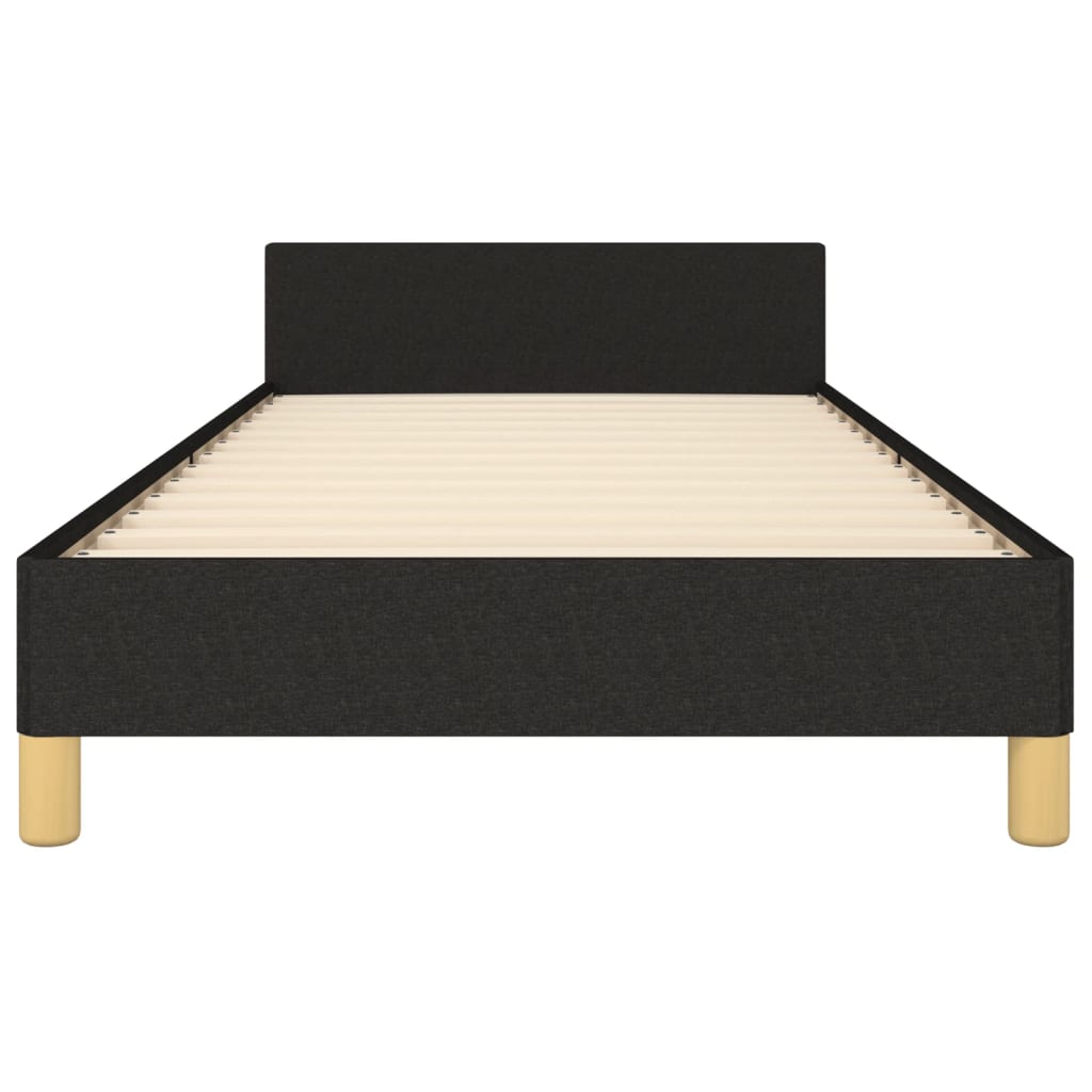 vidaXL Cadru de pat cu tăblie, negru, 90x190 cm, textil vidaXL Cadru de pat cu tăblie, negru, 90x190 cm, textil
