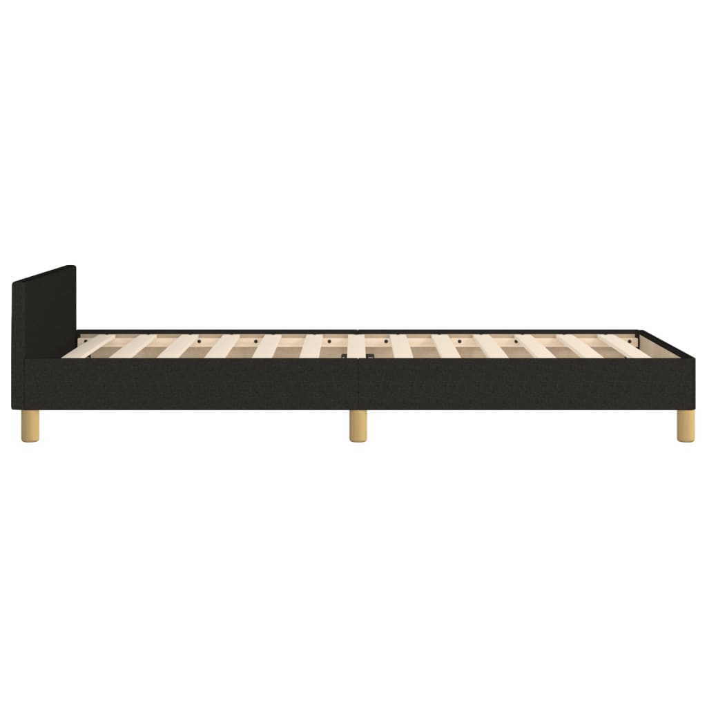 vidaXL Cadru de pat cu tăblie, negru, 90x190 cm, textil vidaXL Cadru de pat cu tăblie, negru, 90x190 cm, textil