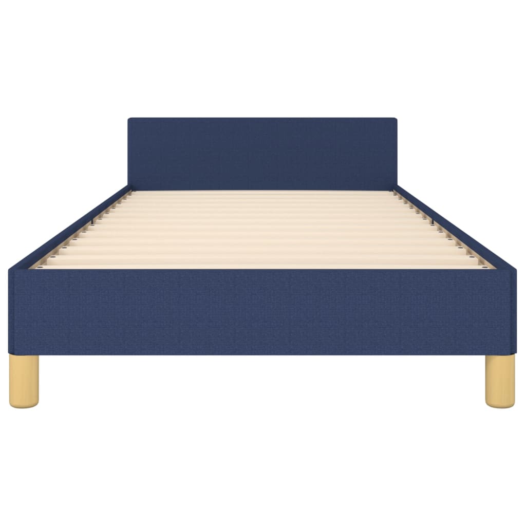 vidaXL Cadru de pat cu tăblie, albastru, 90x190 cm, textil vidaXL Cadru de pat cu tăblie, albastru, 90x190 cm, textil