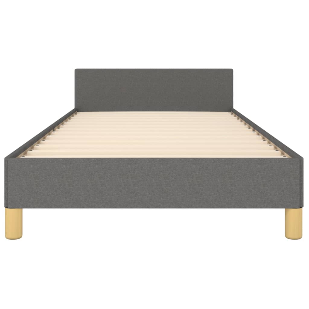 vidaXL Cadru de pat cu tăblie, gri închis, 90x200 cm, textil vidaXL Cadru de pat cu tăblie, gri închis, 90x200 cm, textil