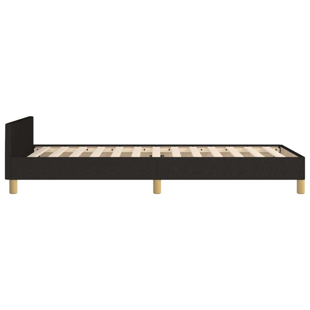 vidaXL Cadru de pat cu tăblie, negru, 90x200 cm, textil vidaXL Cadru de pat cu tăblie, negru, 90x200 cm, textil