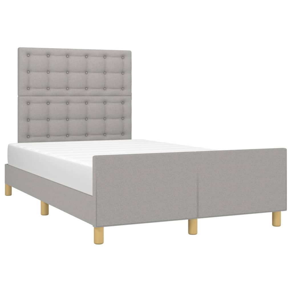 vidaXL Cadru de pat fără saltea, gri deschis, 120x200 cm, textil
