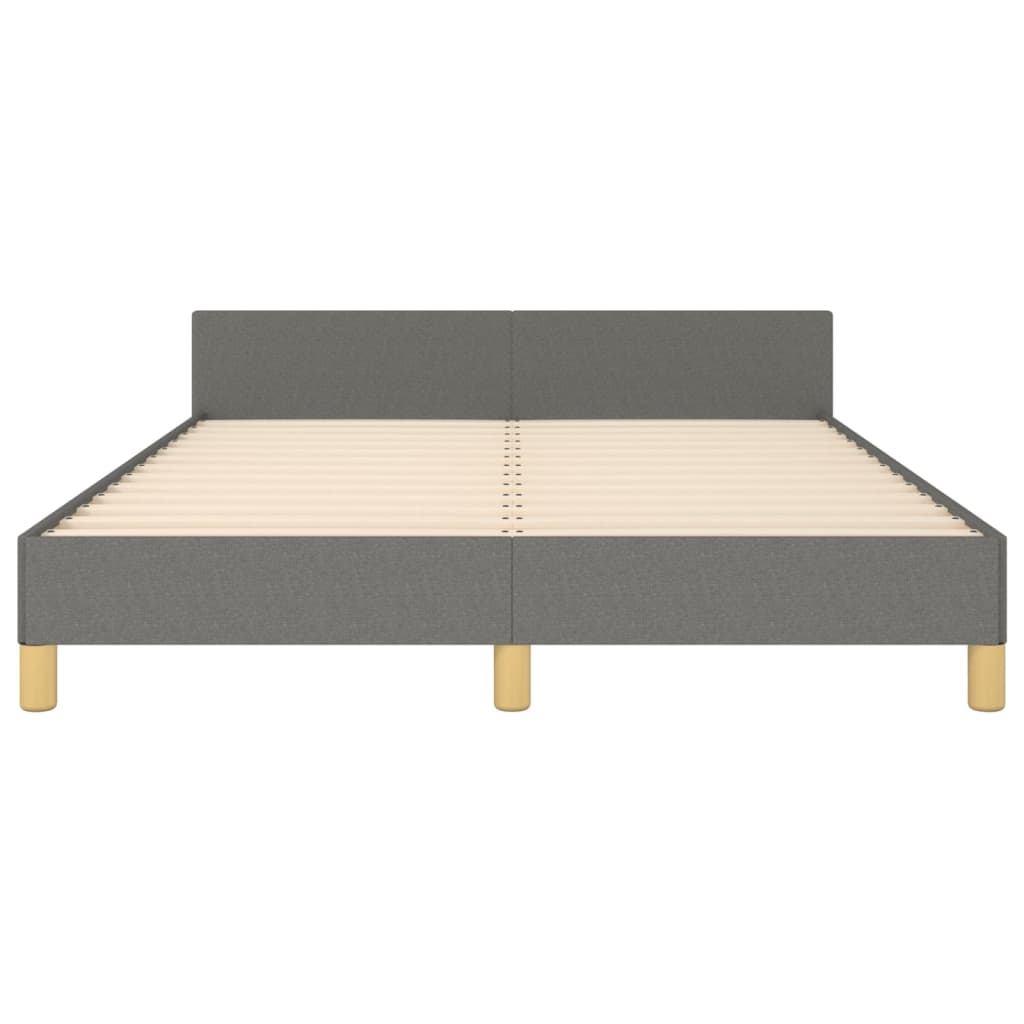 vidaXL Cadru de pat fără saltea, gri închis, 140x190 cm, textil