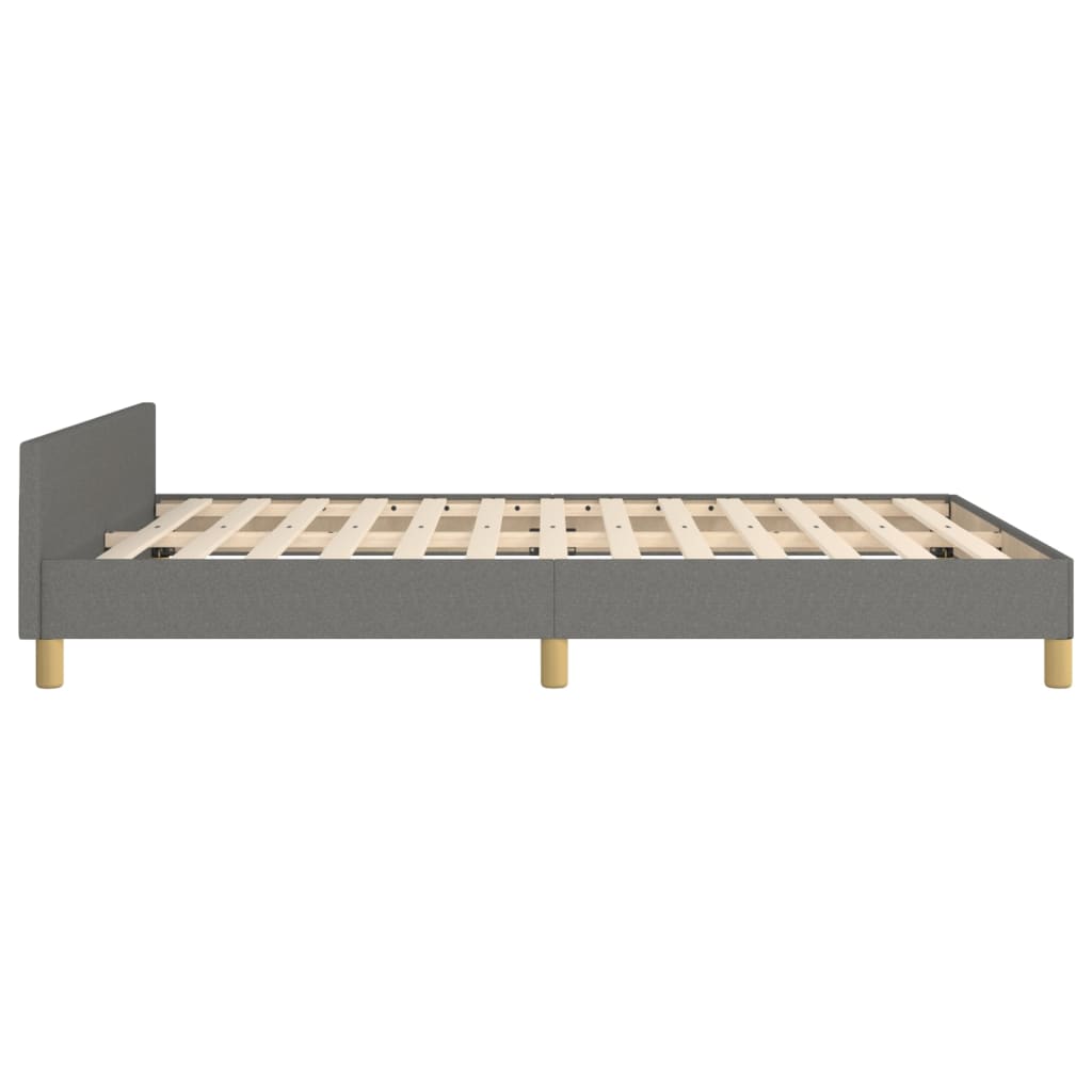 vidaXL Cadru de pat fără saltea, gri închis, 140x190 cm, textil