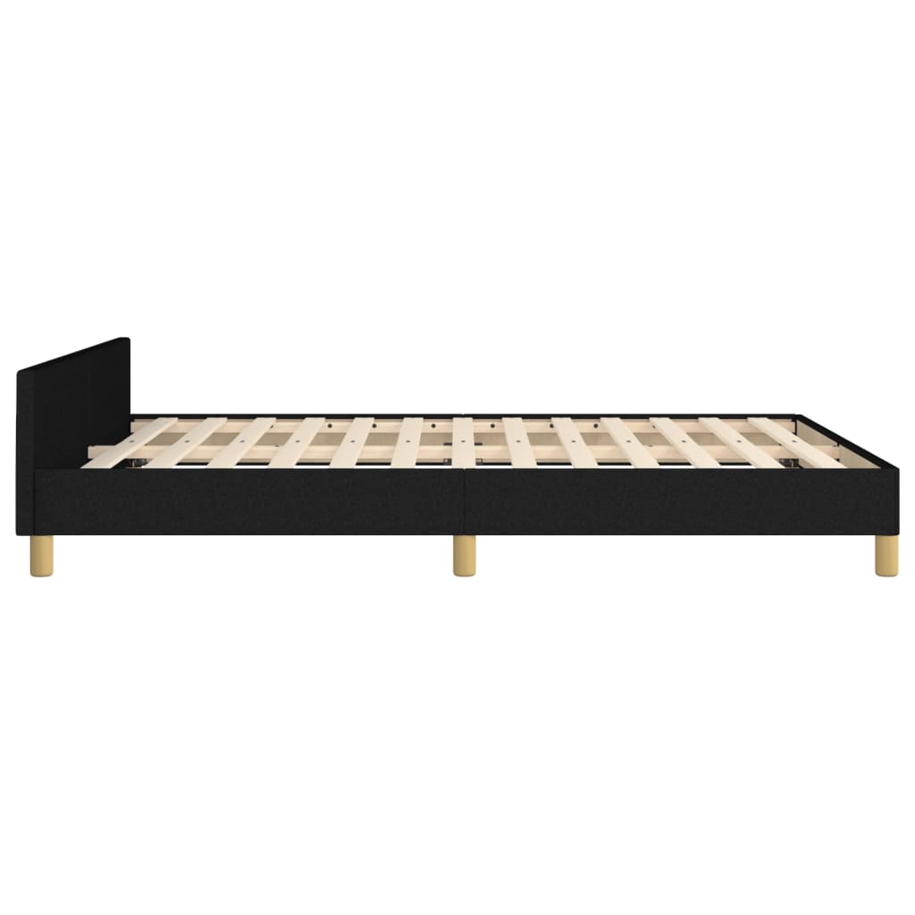 vidaXL Cadru de pat fără saltea, negru, 140x190 cm, textil