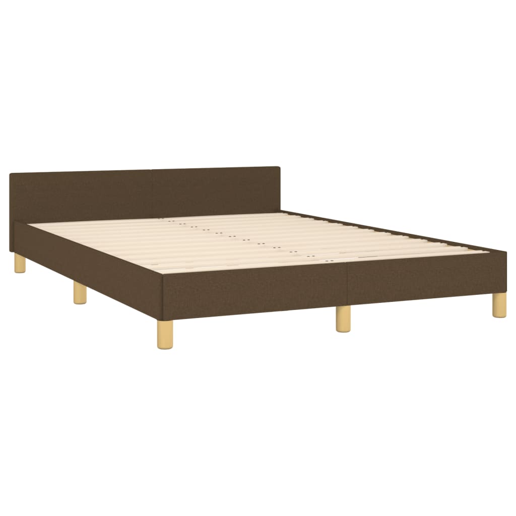 vidaXL Cadru de pat fără saltea, maro închis, 140x200 cm, textil vidaXL Cadru de pat fără saltea, maro închis, 140x200 cm, textil