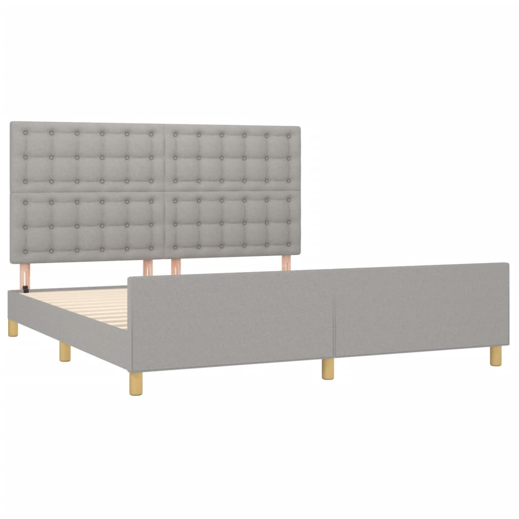 vidaXL Cadru de pat fără saltea, gri deschis, 160x200 cm, textil