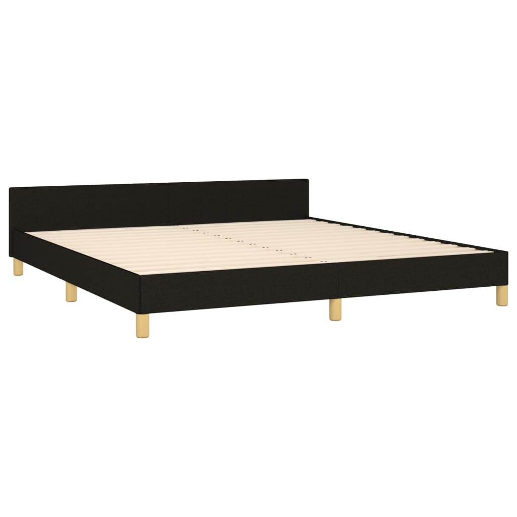 vidaXL Cadru de pat cu tăblie, negru, 180x200 cm, textil vidaXL Cadru de pat cu tăblie, negru, 180x200 cm, textil