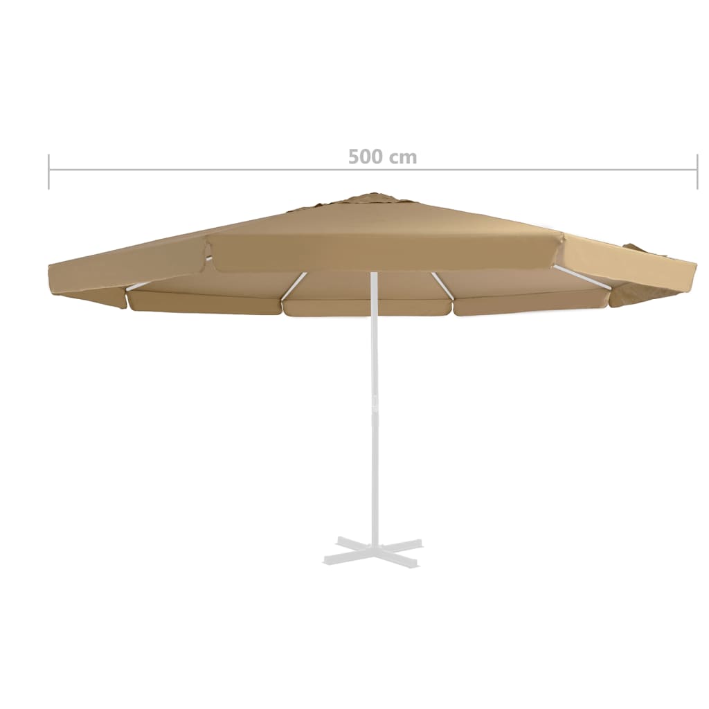 vidaXL Pânză de schimb umbrelă de soare de exterior gri taupe 515 cm