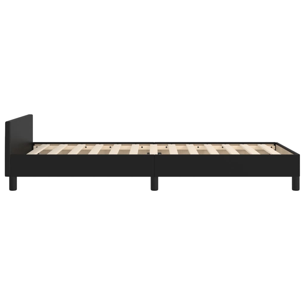 vidaXL Cadru de pat cu tăblie, negru, 80x200 cm, piele ecologică vidaXL Cadru de pat cu tăblie, negru, 80x200 cm, piele ecologică