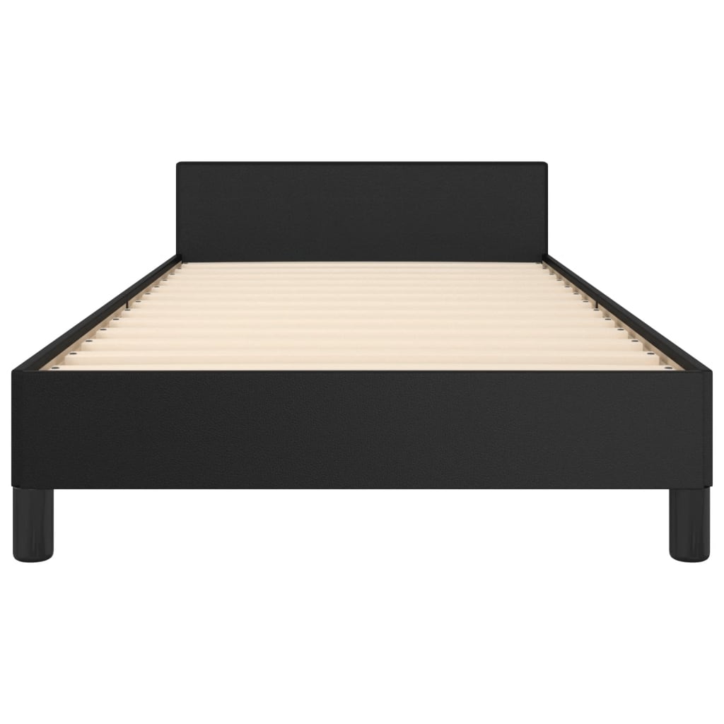 vidaXL Cadru de pat cu tăblie, negru, 90x190 cm, piele ecologică vidaXL Cadru de pat cu tăblie, negru, 90x190 cm, piele ecologică