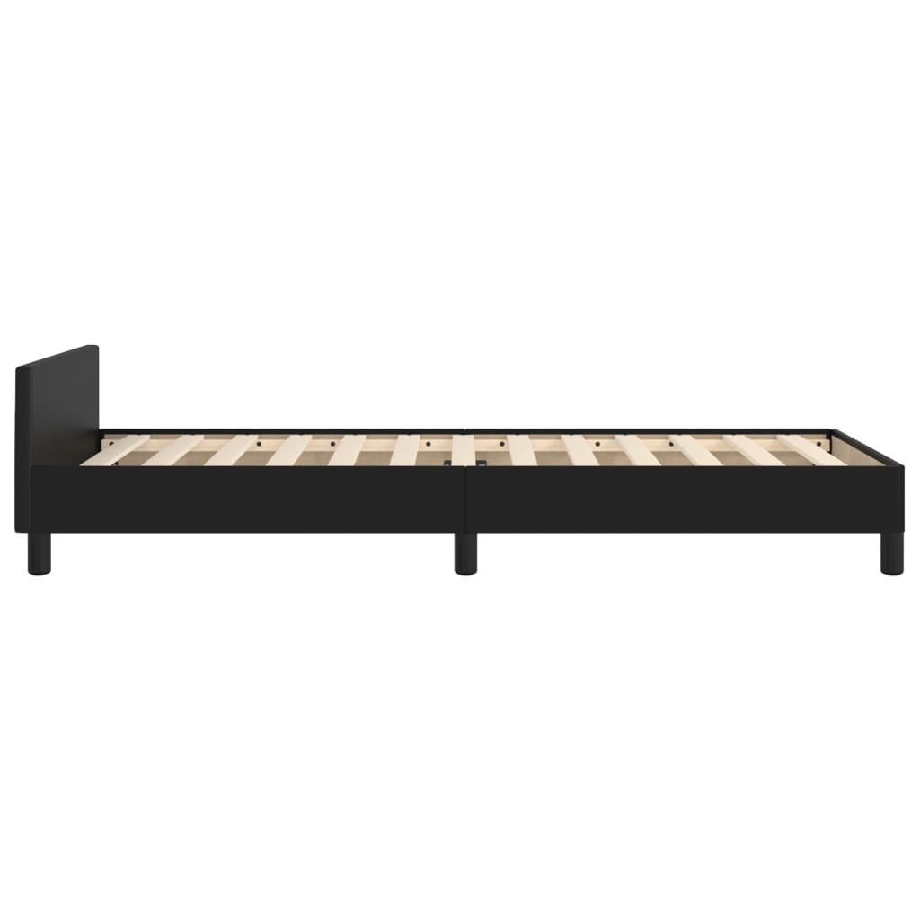 vidaXL Cadru de pat cu tăblie, negru, 90x190 cm, piele ecologică vidaXL Cadru de pat cu tăblie, negru, 90x190 cm, piele ecologică