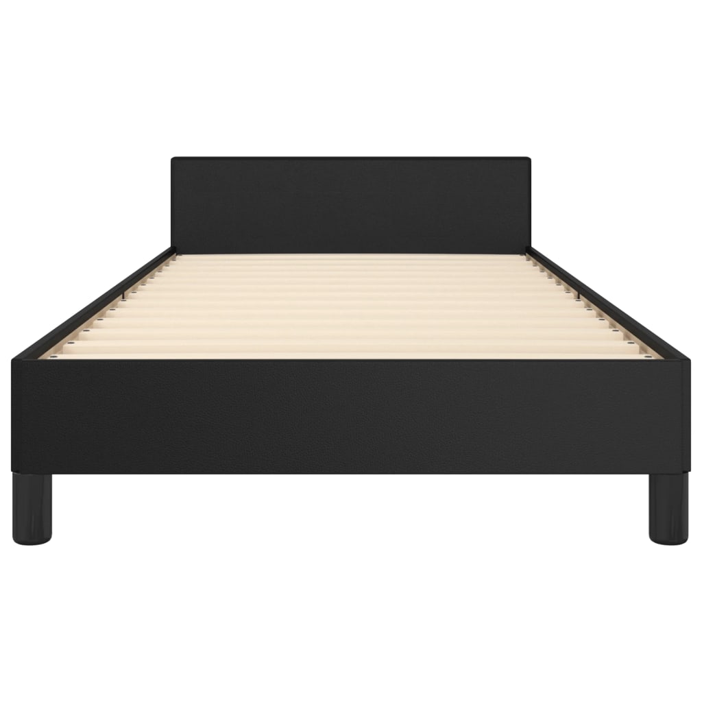 vidaXL Cadru de pat cu tăblie, negru, 90x200 cm, piele ecologică vidaXL Cadru de pat cu tăblie, negru, 90x200 cm, piele ecologică