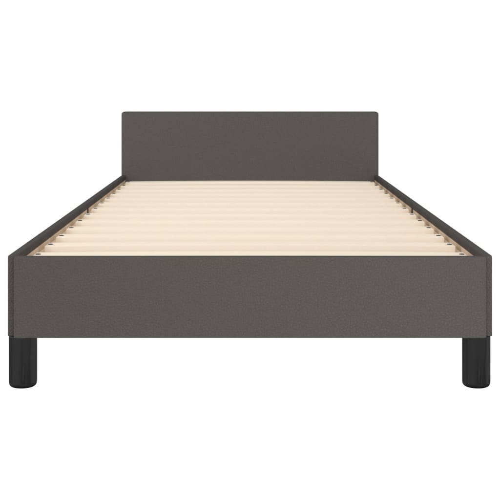 vidaXL Cadru de pat cu tăblie, gri, 100x200 cm, piele ecologică
