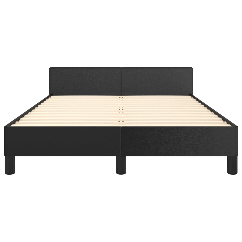vidaXL Cadru de pat cu tăblie, negru, 120x200 cm, piele ecologică vidaXL Cadru de pat cu tăblie, negru, 120x200 cm, piele ecologică