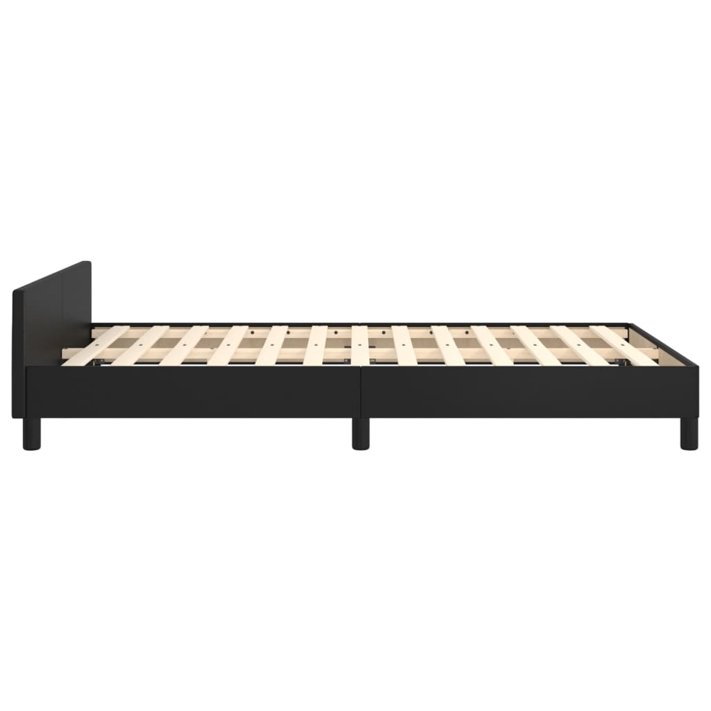 vidaXL Cadru de pat cu tăblie, negru, 120x200 cm, piele ecologică vidaXL Cadru de pat cu tăblie, negru, 120x200 cm, piele ecologică