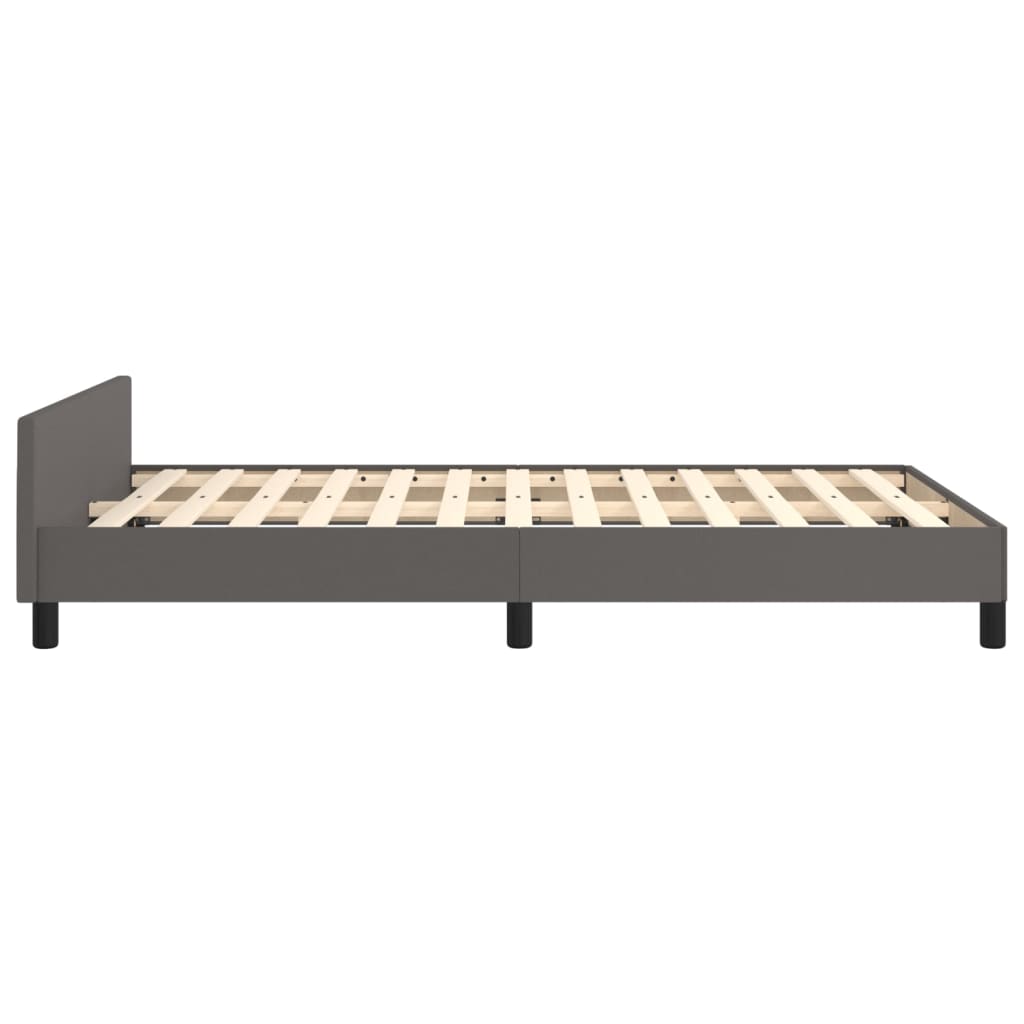 vidaXL Cadru de pat cu tăblie, gri, 120x200 cm, piele ecologică vidaXL Cadru de pat cu tăblie, gri, 120x200 cm, piele ecologică