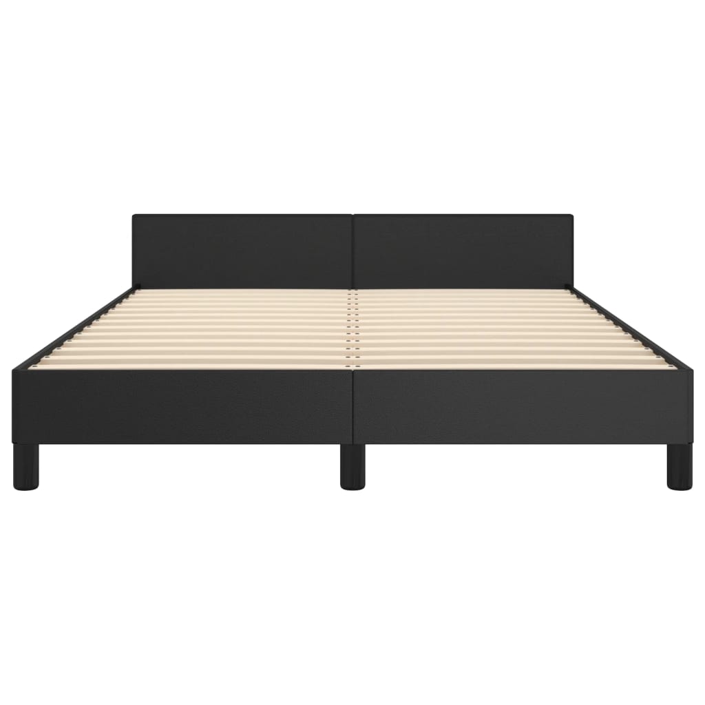 vidaXL Cadru de pat cu tăblie, negru, 140x200 cm, piele ecologică vidaXL Cadru de pat cu tăblie, negru, 140x200 cm, piele ecologică