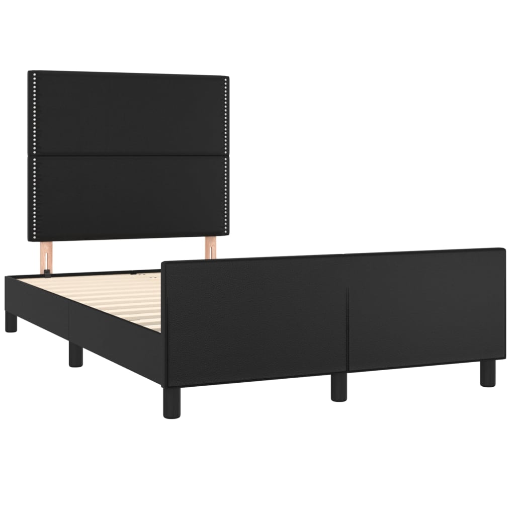 vidaXL Cadru de pat cu tăblie, negru, 120x200 cm, piele ecologică vidaXL Cadru de pat cu tăblie, negru, 120x200 cm, piele ecologică