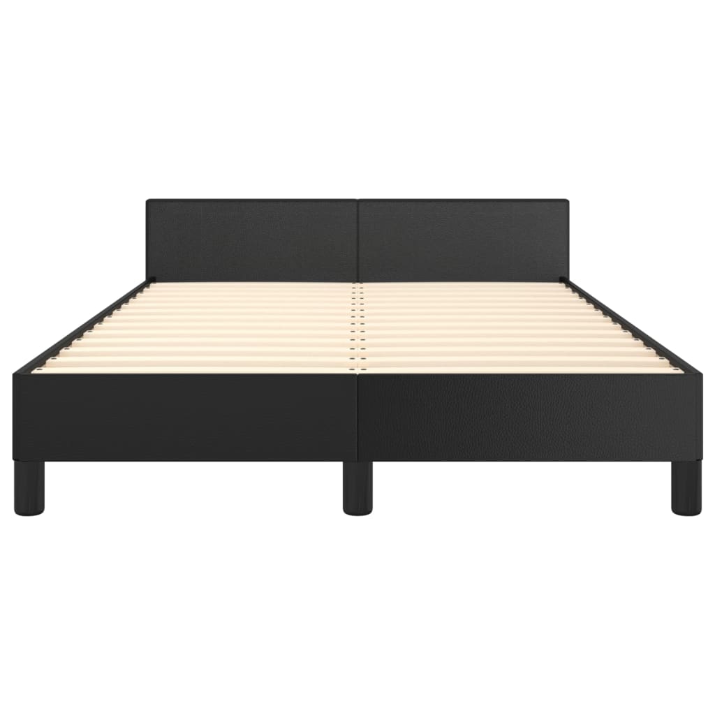 vidaXL Cadru de pat cu tăblie, negru, 120x200 cm, piele ecologică vidaXL Cadru de pat cu tăblie, negru, 120x200 cm, piele ecologică