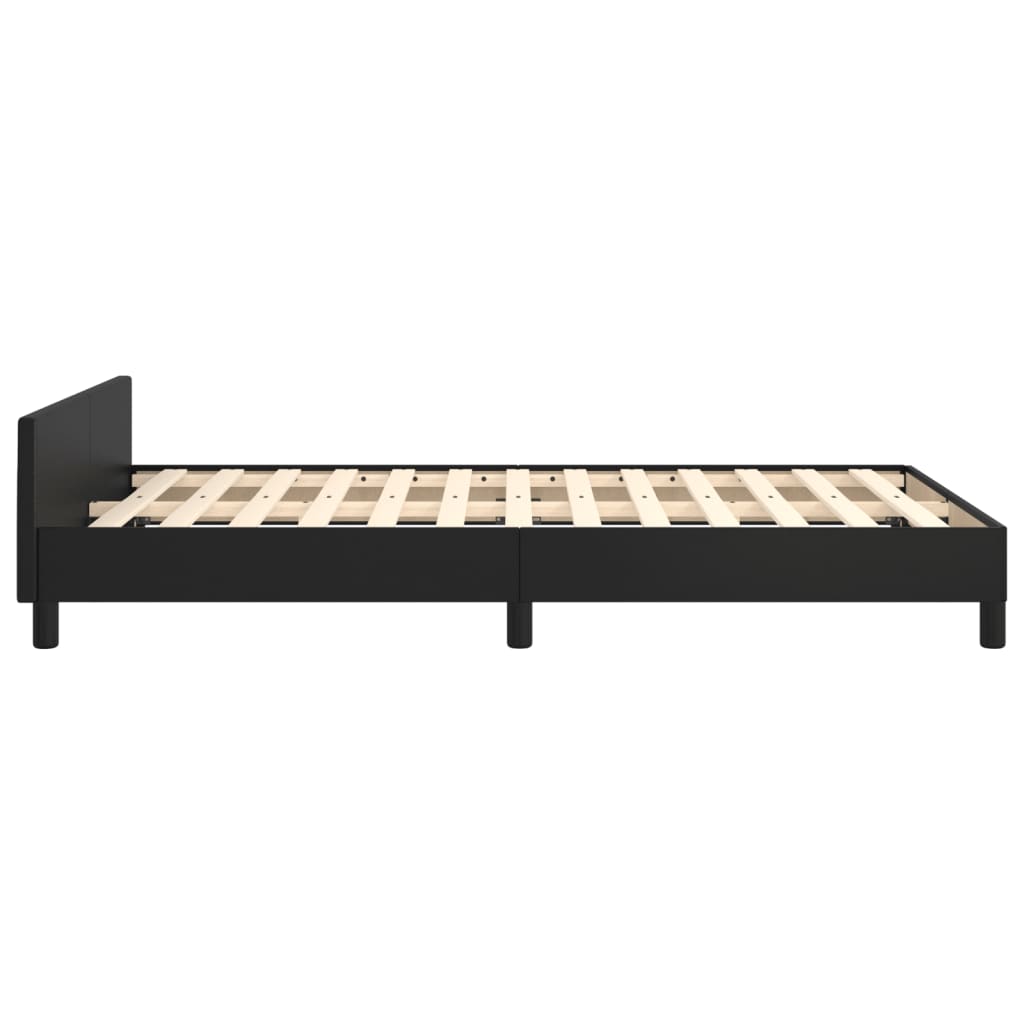 vidaXL Cadru de pat cu tăblie, negru, 120x200 cm, piele ecologică vidaXL Cadru de pat cu tăblie, negru, 120x200 cm, piele ecologică