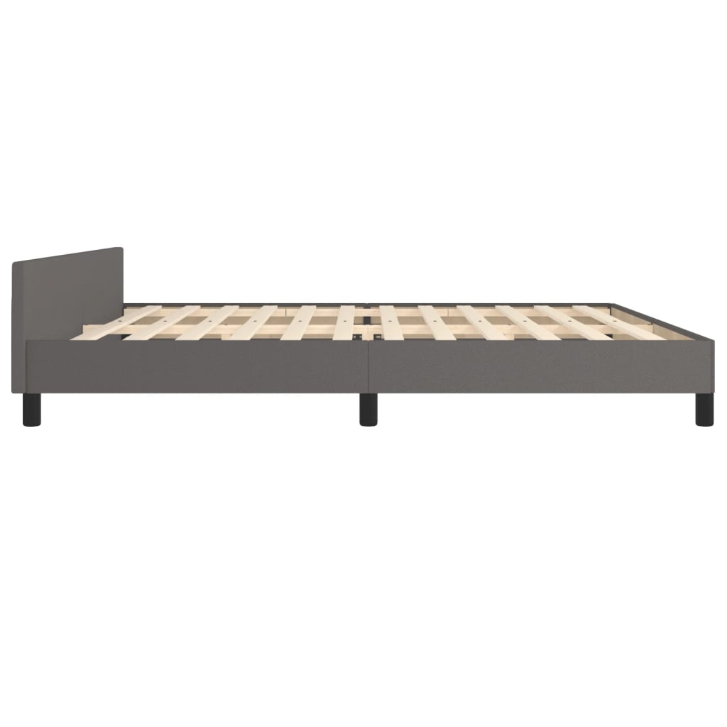 vidaXL Cadru de pat cu tăblie, gri, 200x200 cm, piele ecologică vidaXL Cadru de pat cu tăblie, gri, 200x200 cm, piele ecologică