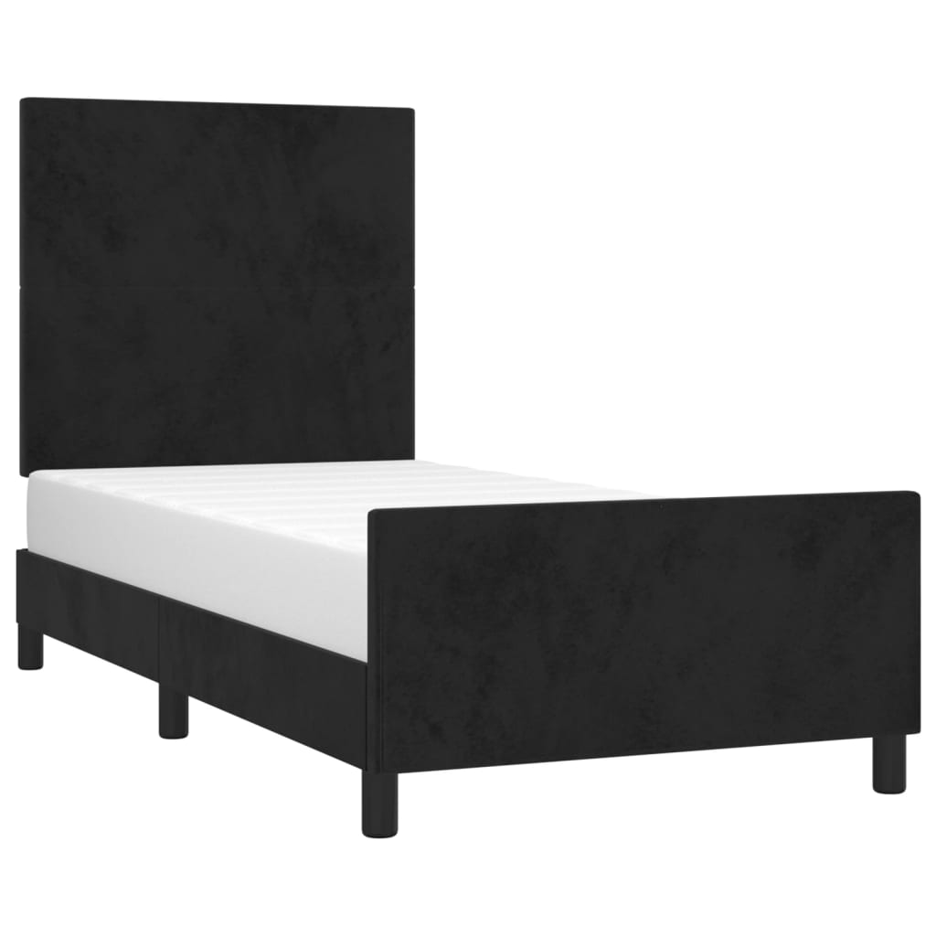 vidaXL Cadru de pat cu tăblie, negru, 80x200 cm, catifea vidaXL Cadru de pat cu tăblie, negru, 80x200 cm, catifea