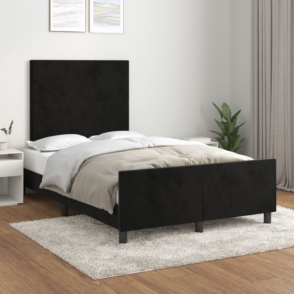 vidaXL Cadru de pat fără saltea, negru, 120x200 cm, catifea vidaXL Cadru de pat fără saltea, negru, 120x200 cm, catifea