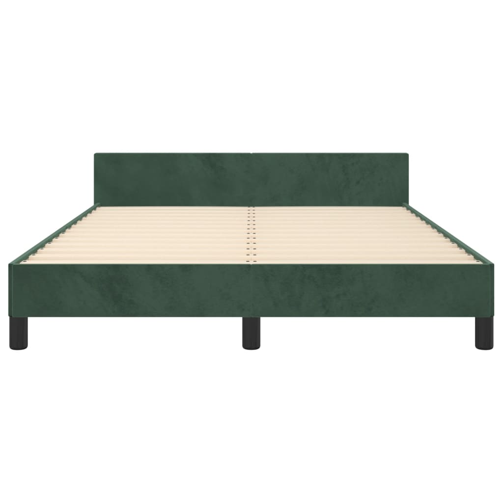 vidaXL Cadru de pat fără saltea, verde închis, 140x200 cm, catifea vidaXL Cadru de pat fără saltea, verde închis, 140x200 cm, catifea