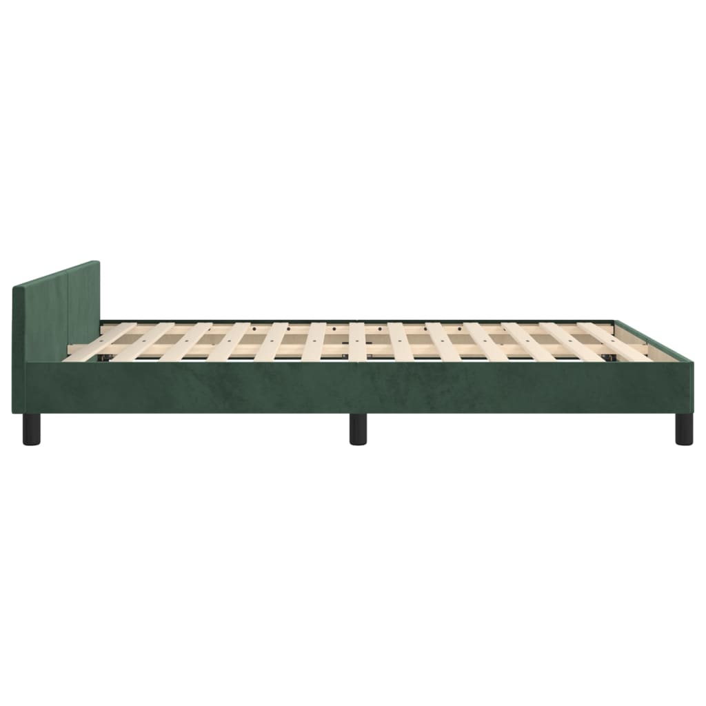 vidaXL Cadru de pat fără saltea, verde închis, 140x200 cm, catifea vidaXL Cadru de pat fără saltea, verde închis, 140x200 cm, catifea