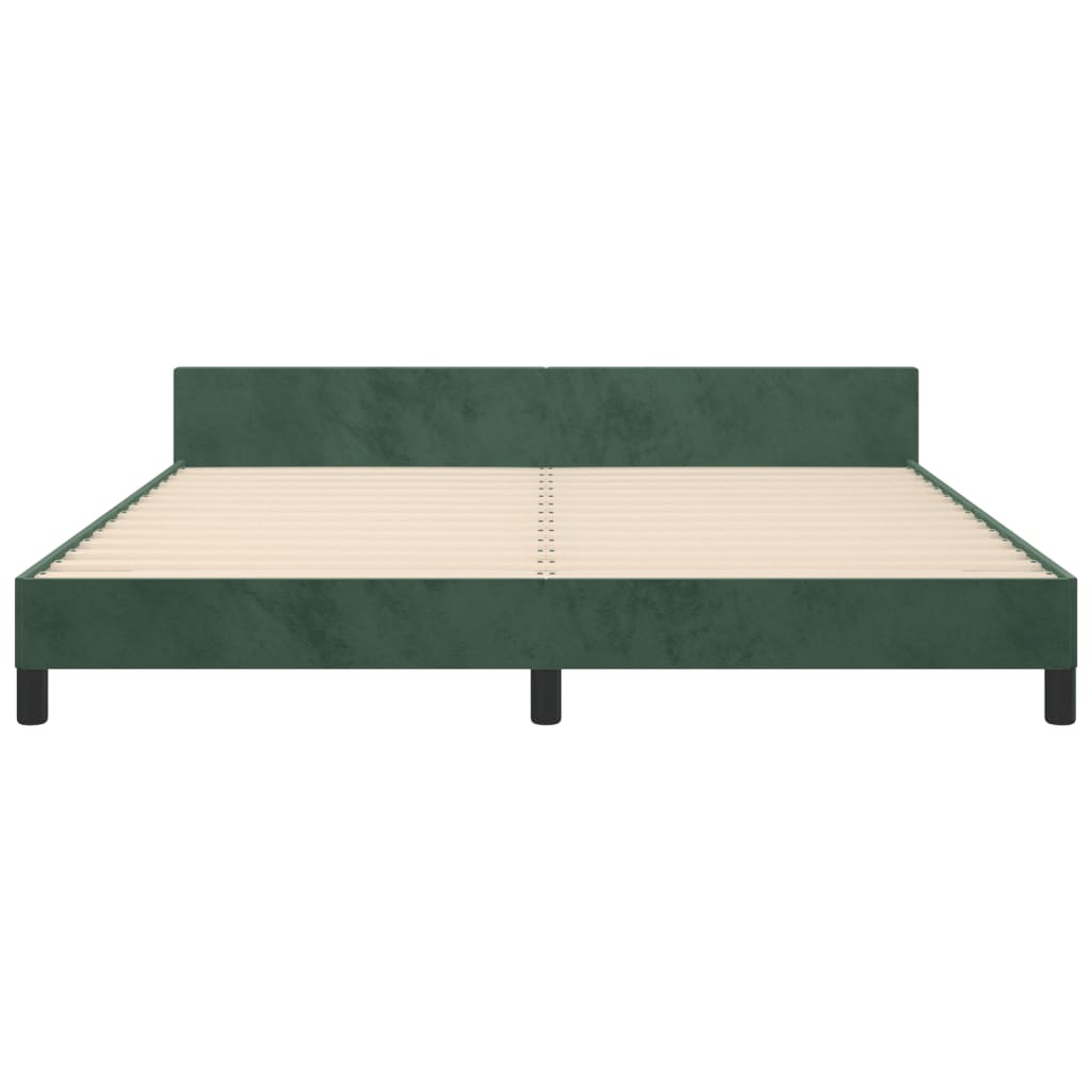 vidaXL Cadru de pat cu tăblie, verde închis, 180x200 cm, catifea vidaXL Cadru de pat cu tăblie, verde închis, 180x200 cm, catifea