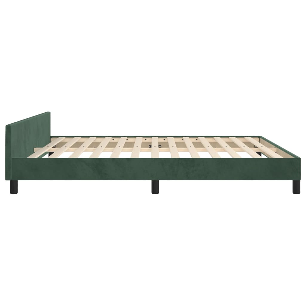 vidaXL Cadru de pat cu tăblie, verde închis, 180x200 cm, catifea vidaXL Cadru de pat cu tăblie, verde închis, 180x200 cm, catifea