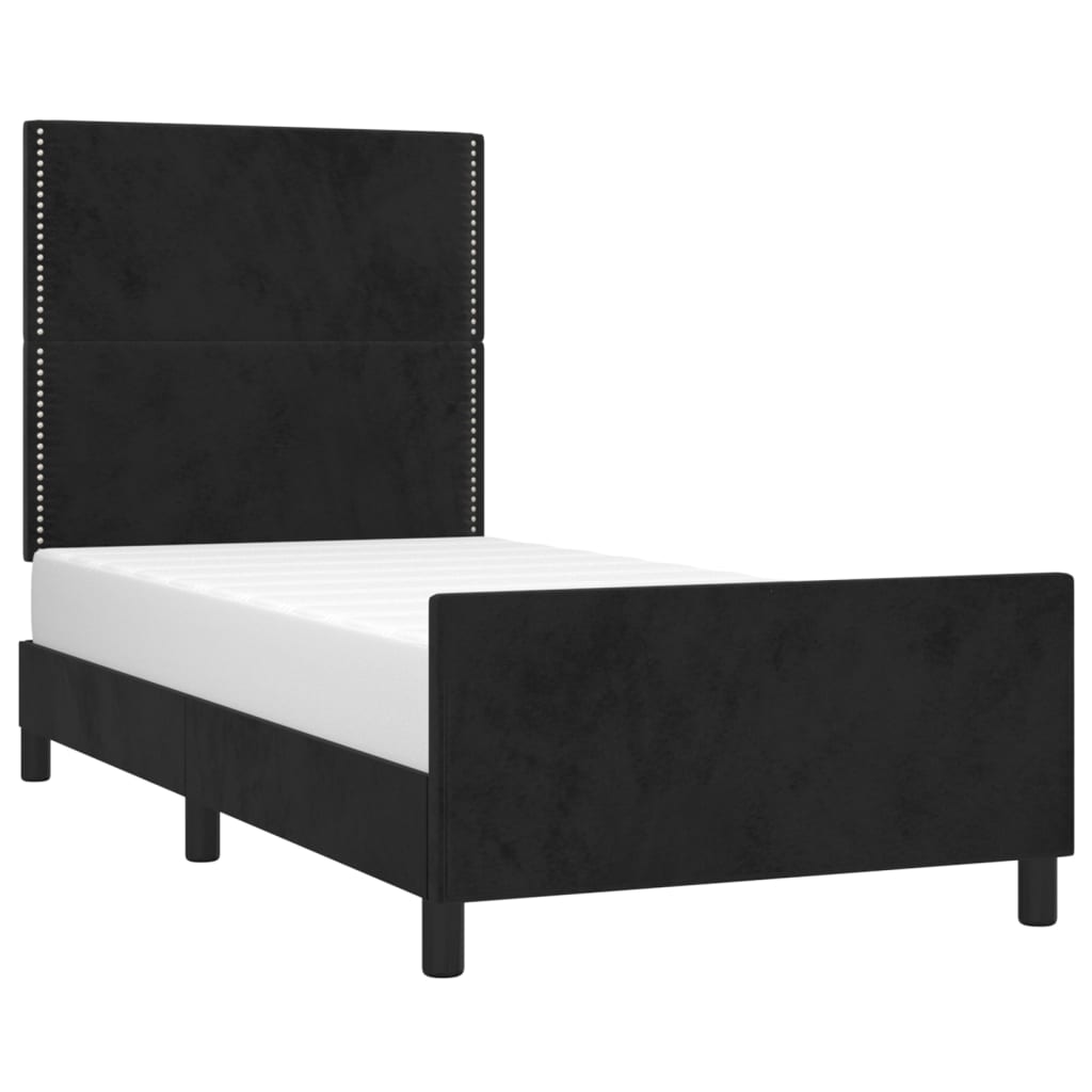 vidaXL Cadru de pat cu tăblie, negru, 80x200 cm, catifea vidaXL Cadru de pat cu tăblie, negru, 80x200 cm, catifea