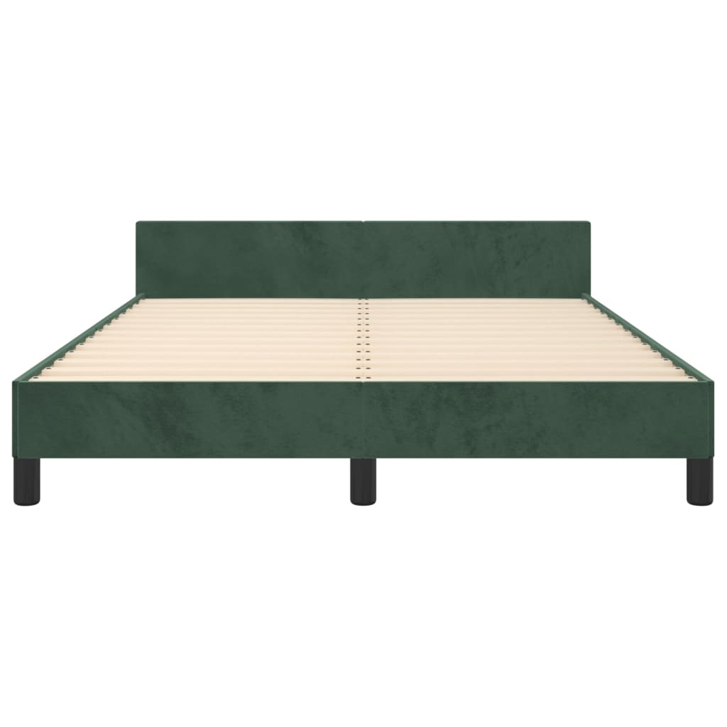 vidaXL Cadru de pat fără saltea, verde închis, 140x200 cm, catifea vidaXL Cadru de pat fără saltea, verde închis, 140x200 cm, catifea