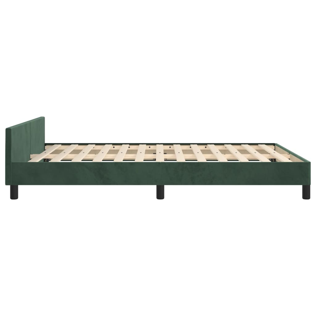 vidaXL Cadru de pat fără saltea, verde închis, 140x200 cm, catifea vidaXL Cadru de pat fără saltea, verde închis, 140x200 cm, catifea