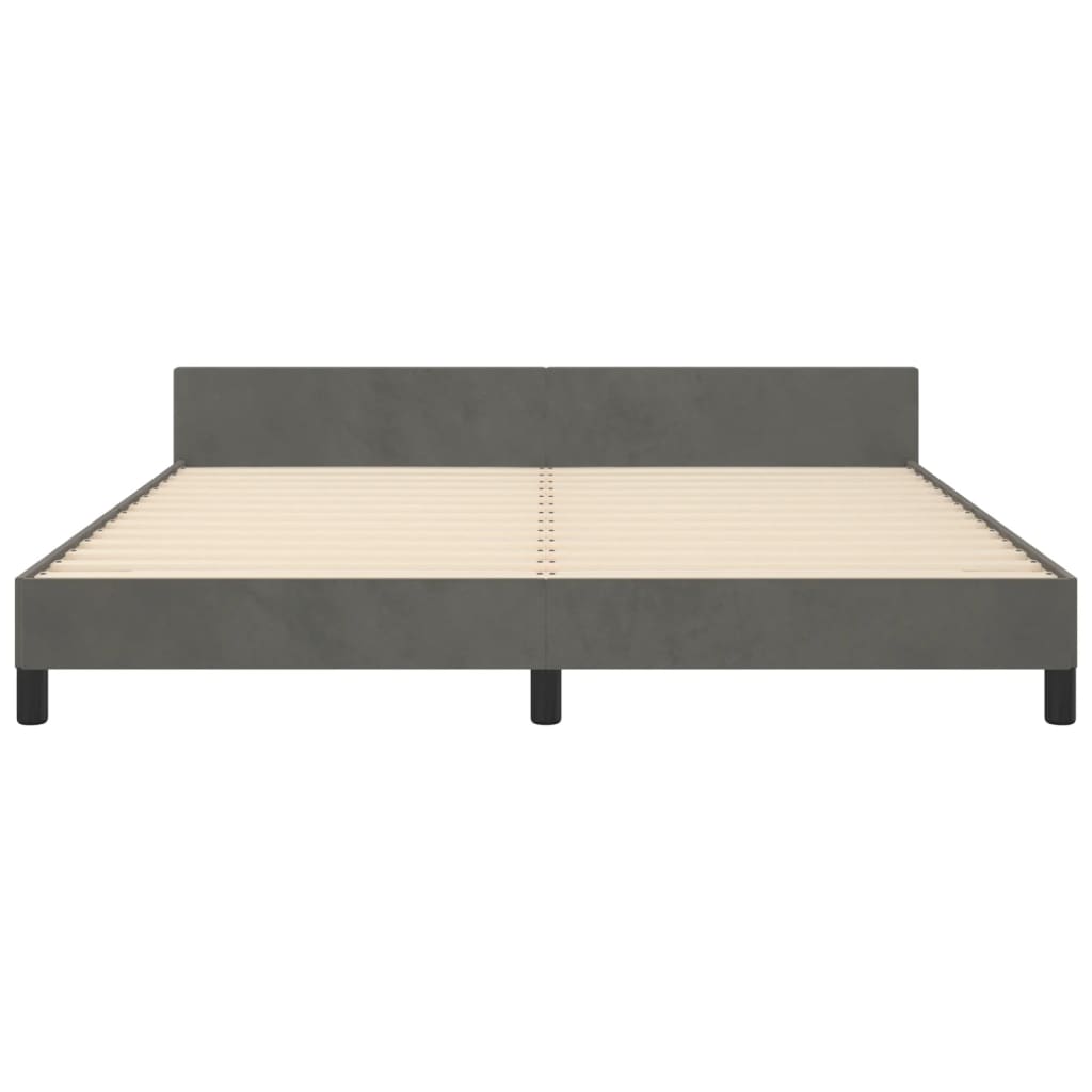 vidaXL Cadru de pat cu tăblie, gri închis, 180x200 cm, catifea vidaXL Cadru de pat cu tăblie, gri închis, 180x200 cm, catifea