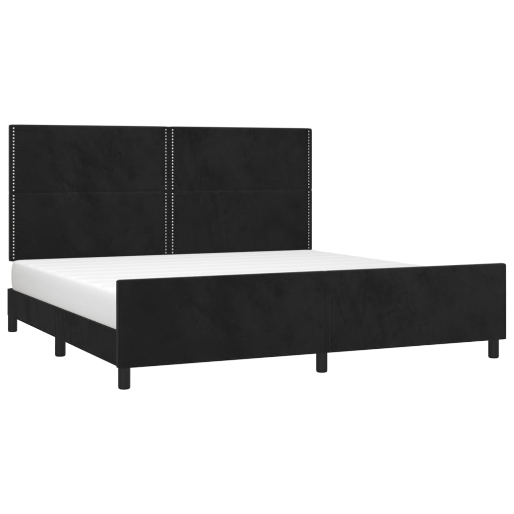 vidaXL Cadru de pat fără saltea, negru, 200x200 cm, catifea vidaXL Cadru de pat fără saltea, negru, 200x200 cm, catifea