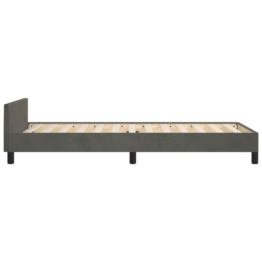 vidaXL Cadru de pat fără saltea, gri închis, 80x200 cm, catifea vidaXL Cadru de pat fără saltea, gri închis, 80x200 cm, catifea