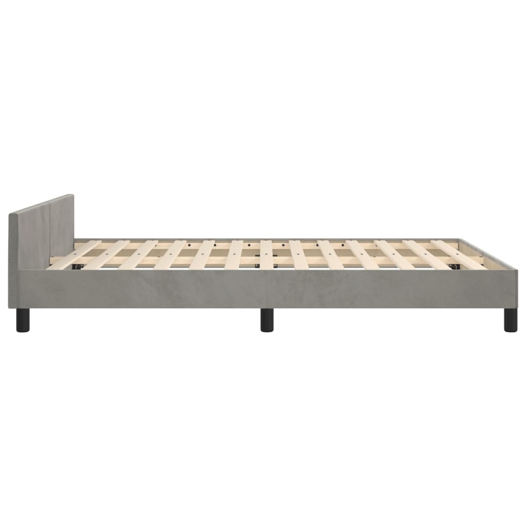 vidaXL Cadru de pat fără saltea, gri deschis, 140x190 cm, catifea
