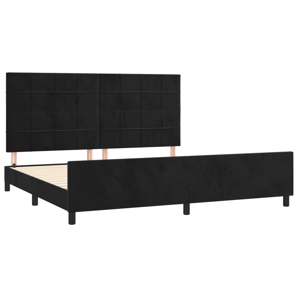 vidaXL Cadru de pat fără saltea, negru, 200x200 cm, catifea vidaXL Cadru de pat fără saltea, negru, 200x200 cm, catifea
