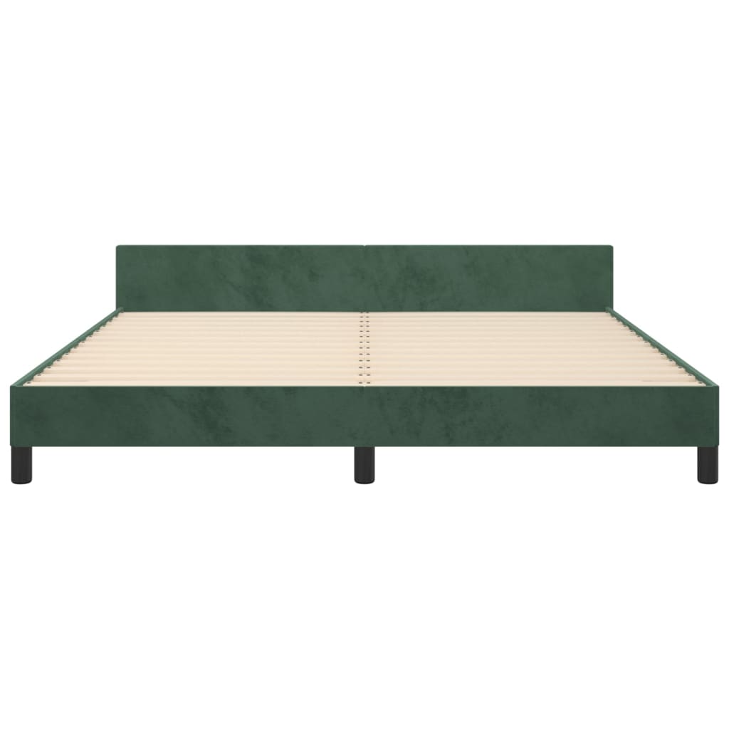 vidaXL Cadru de pat cu tăblie, verde închis, 180x200 cm, catifea vidaXL Cadru de pat cu tăblie, verde închis, 180x200 cm, catifea