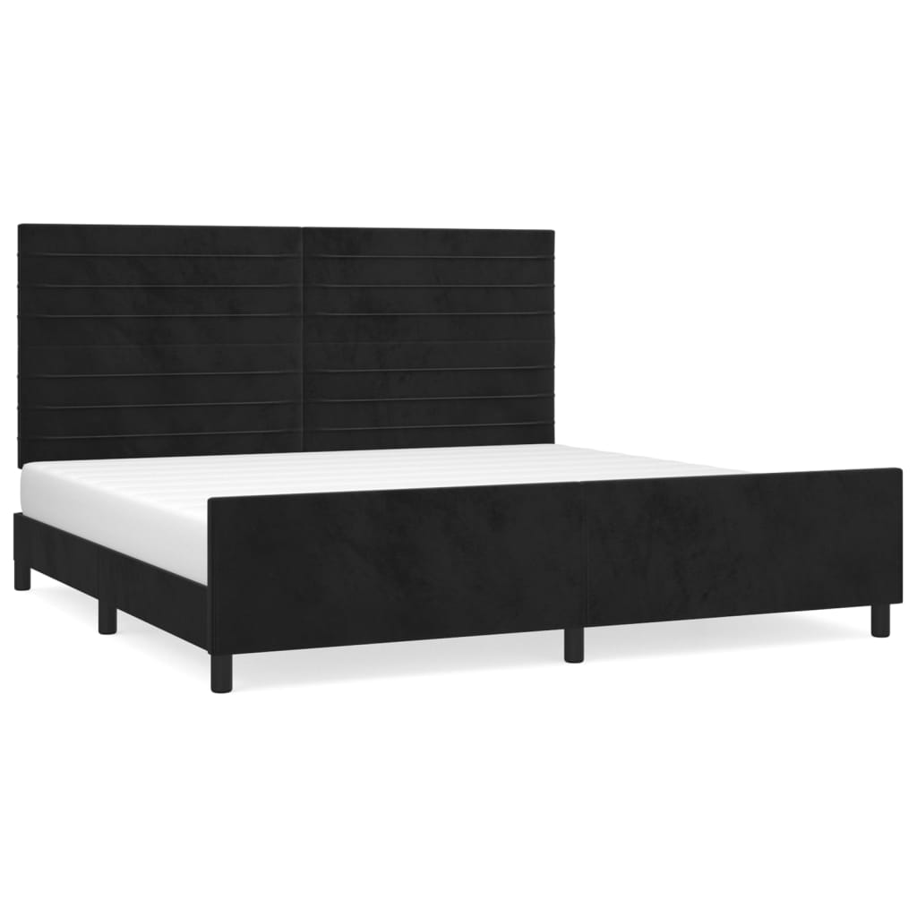 vidaXL Cadru de pat fără saltea, negru, 200x200 cm, catifea vidaXL Cadru de pat fără saltea, negru, 200x200 cm, catifea