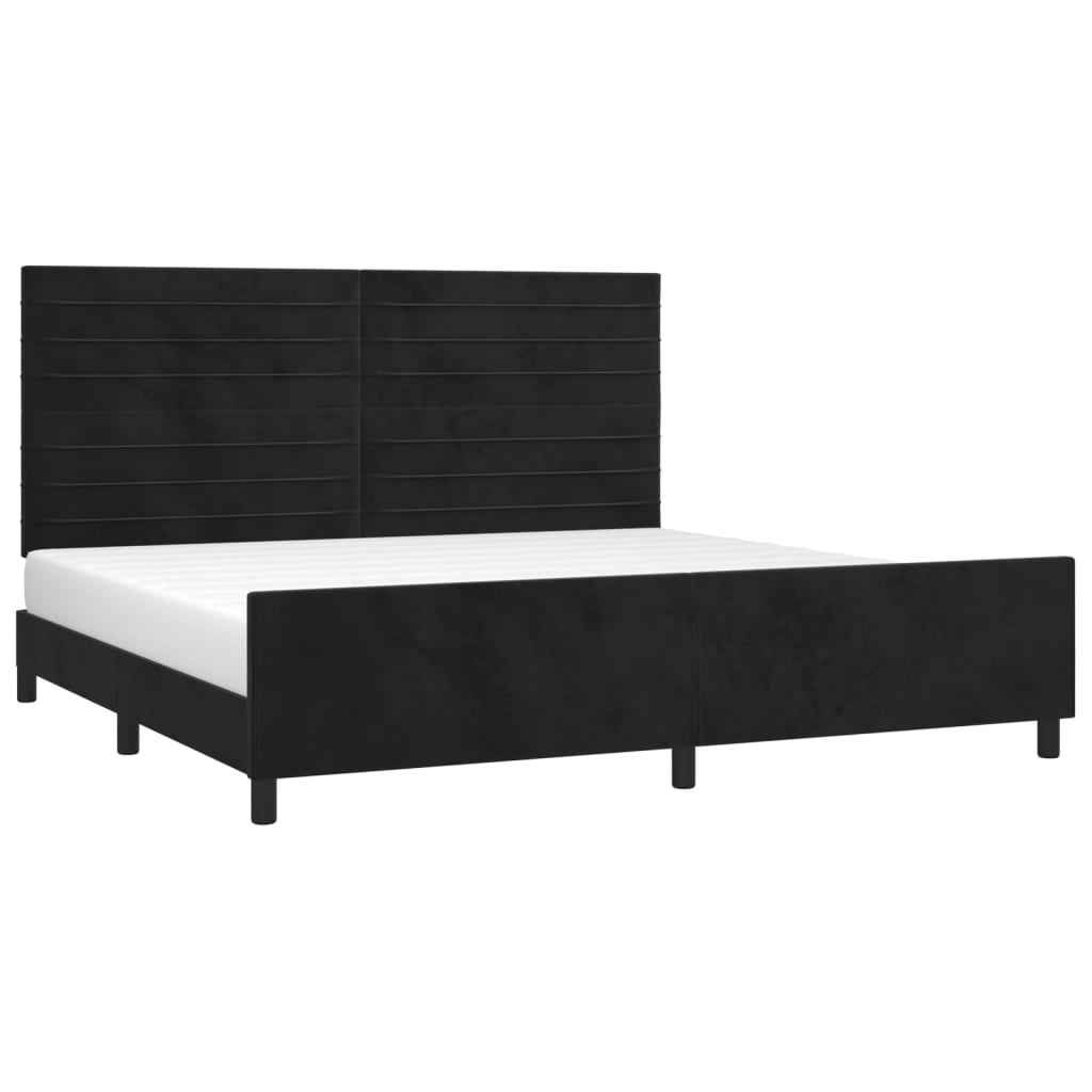 vidaXL Cadru de pat fără saltea, negru, 200x200 cm, catifea vidaXL Cadru de pat fără saltea, negru, 200x200 cm, catifea