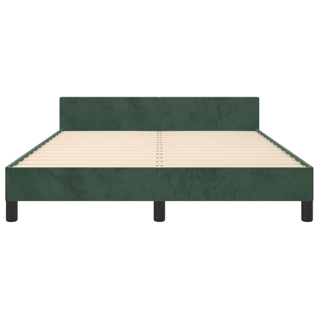 vidaXL Cadru de pat fără saltea, verde închis, 140x190 cm, catifea vidaXL Cadru de pat fără saltea, verde închis, 140x190 cm, catifea