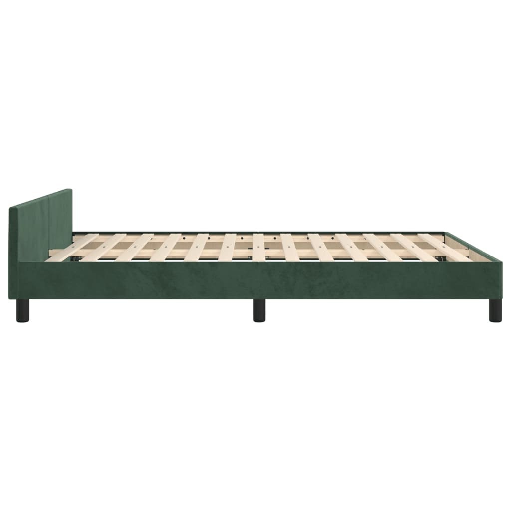 vidaXL Cadru de pat fără saltea, verde închis, 140x200 cm, catifea vidaXL Cadru de pat fără saltea, verde închis, 140x200 cm, catifea