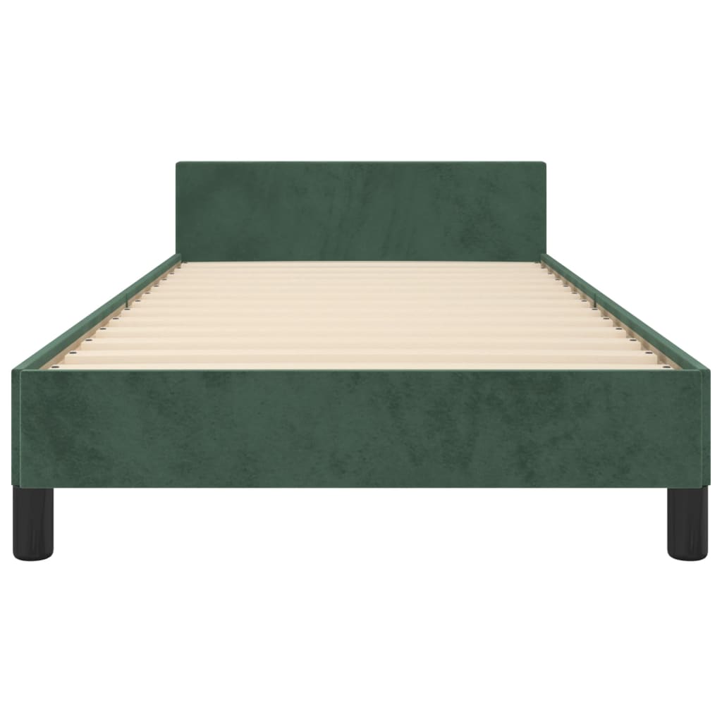vidaXL Cadru de pat fără saltea, verde închis, 90x190 cm, catifea vidaXL Cadru de pat fără saltea, verde închis, 90x190 cm, catifea