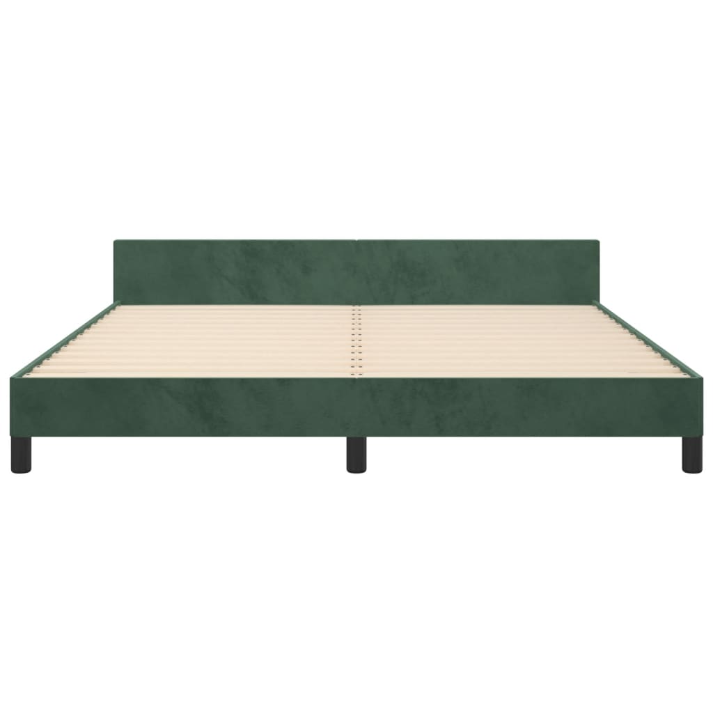 vidaXL Cadru de pat fără saltea, verde închis, 160x200 cm, catifea vidaXL Cadru de pat fără saltea, verde închis, 160x200 cm, catifea